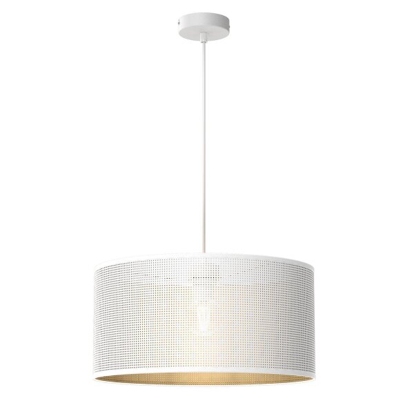 Loft Lampe à suspendre en blanc or E27 Ø40 cm rond métal