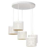 Suspension en blanc or &Oslash;58 cm E27 Loft 5-flamme