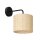 Applique murale rotin m&eacute;tal noir P:26 cm Bras &eacute;blouissant