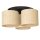 Lampe de plafond rotin m&eacute;tal &Oslash;45 cm E27 Loft noir naturel