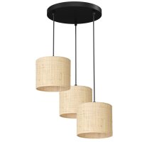 Loft Lampe suspendue rotin m&eacute;tal ronde &Oslash;45...