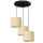 Loft Lampe suspendue rotin m&eacute;tal ronde &Oslash;45 cm E27 3-flmg