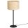 Lampe de chevet m&eacute;tal rotin E27 56 cm noir naturel