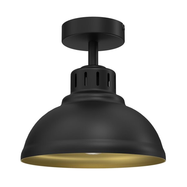 Loft Plafonnier Métal Noir Or H:23 cm décoratif