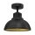 Loft Plafonnier M&eacute;tal Noir Or H:23 cm d&eacute;coratif