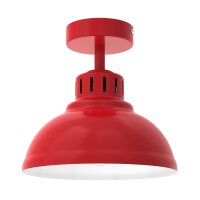 Loft Plafonnier M&eacute;tal Rouge Blanc H:23 cm E27...