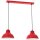 Loft Lampe &agrave; suspendre Rouge Blanc M&eacute;tal 65 cm E27 accentu&eacute;