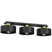 Plafonnier élégant en noir et or 68 cm de...