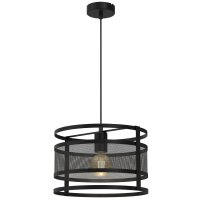Lampe à suspendre ronde en métal noir...