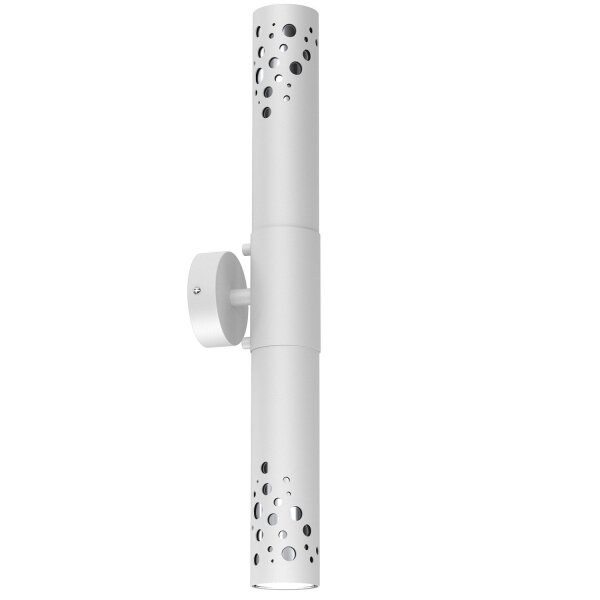 Up & Down Applique murale métal GU10 blanc chrome 2 flammes