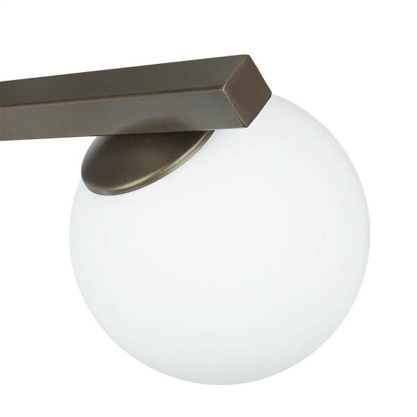 Plafonnier verre satiné L:70 cm en titane or