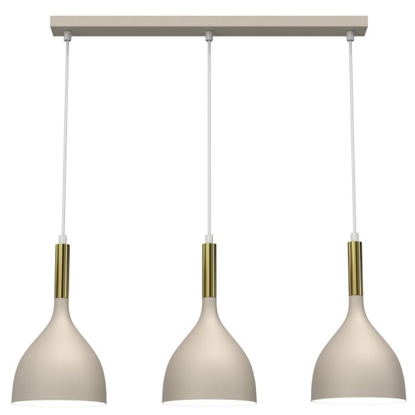 Loft Lampe à suspendre Métal Beige Or L:72 cm E27 élégant