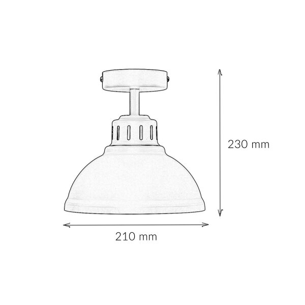 Loft Plafonnier Métal Beige H:23 cm E27 décoratif