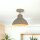 Loft Plafonnier Métal Beige H:23 cm E27 décoratif
