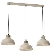 Loft Lampe &agrave; suspendre Beige M&eacute;tal 3-flamme...