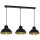 Loft Lampe &agrave; suspendre Noir Or M&eacute;tal 3-flmg accentu&eacute;