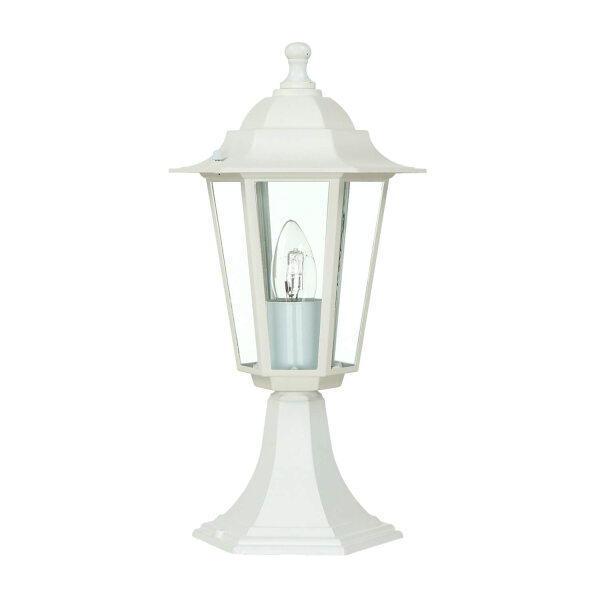 Socle Lampe dallée Jardin PARIS Blanc IP44 rustique