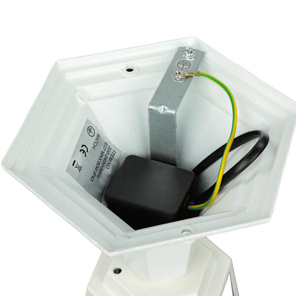 Socle Lampe dallée Jardin PARIS Blanc IP44 rustique
