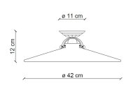 Plafonnier métal céramique rond D : 42 cm...