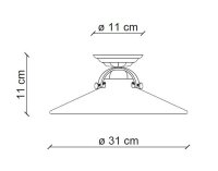 Plafonnier métal céramique E27 rond D : 31...