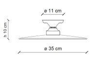 Lampe de plafond métal céramique D : 35 cm...