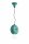 Suspension c&eacute;ramique E27 H : max. 119 cm Turquoise ronde