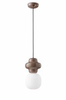 Suspension Céramique Verre Marron Blanc E14 Design...