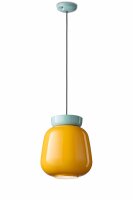 Lampe à suspendre céramique verre rond D :...