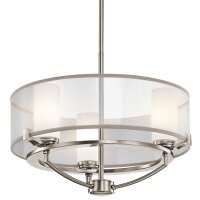 Plafonnier HIRA Blanc M&eacute;tal Organza &Oslash;46cm...