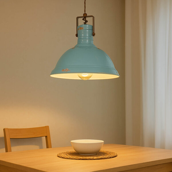 Lampe à suspendre céramique métal E27 D : 40 cm rond