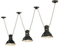 Lampe à suspendre céramique E27 noir shabby...
