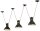 Lampe &agrave; suspendre c&eacute;ramique E27 noir shabby antique 3 flammes