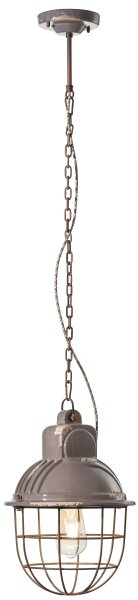 Suspension métal céramique ronde D : 26 cm E27 Vintage
