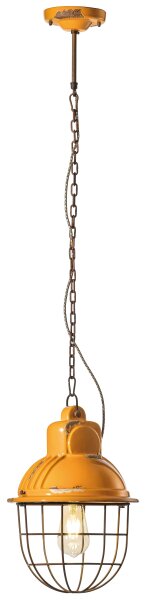 Lampe à suspendre céramique artisanale E27 ronde D : 26 cm
