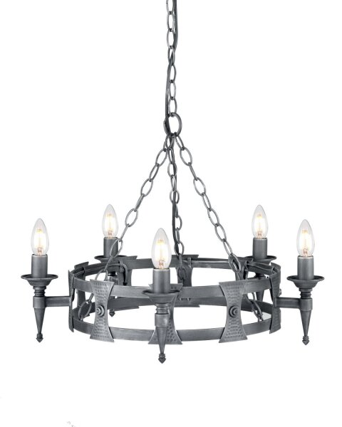 Lustre CAMELOT 7 en argent antique Ø52cm Lampe