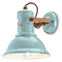 Applique céramique E27 ajustable bleu clair Shabby...