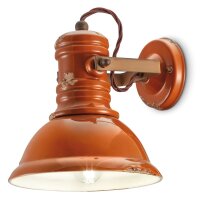 Spot mural céramique E27 orientable Orange shabby...