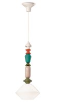 Suspension Céramique Verre Ecru Coloré E27...
