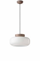 Lampe à suspendre céramique verre rond D :...