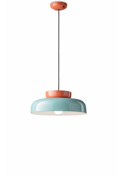 Lampe à suspendre céramique E27 D : 37 cm rond travail manuel
