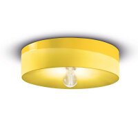 Plafonnier céramique E27 D : 40 cm rond jaune ENRICO