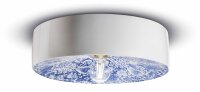 Plafonnier céramique E27 rond D : 40 cm blanc bleu