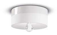 Plafonnier céramique E27 D : 25 cm Blanc rond...