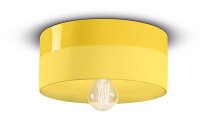 Plafonnier céramique E27 D : 25 cm Jaune rond...