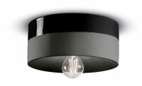 Plafonnier céramique E27 D : 25 cm rond noir...