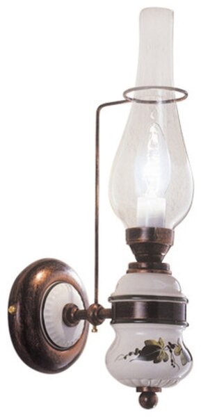 Applique métal verre hauteur 40 cm E14 Vintage GIANNI