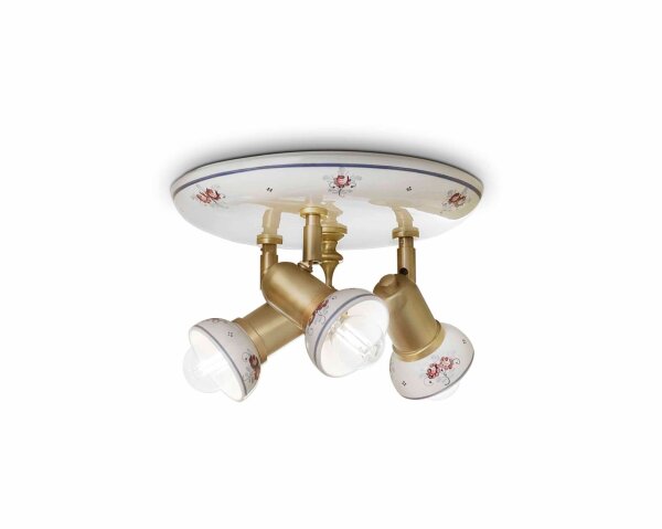 Spot de plafond métal céramique E14 réglable 3 flammes
