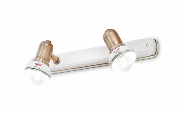 Spot mural métal céramique E14 orientable 2 flammes