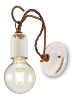 Applique Métal H : 18 cm Blanc Shabby Antique E27...