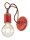 Applique murale m&eacute;tal 18 cm de haut rouge shabby antique E27 ARASI